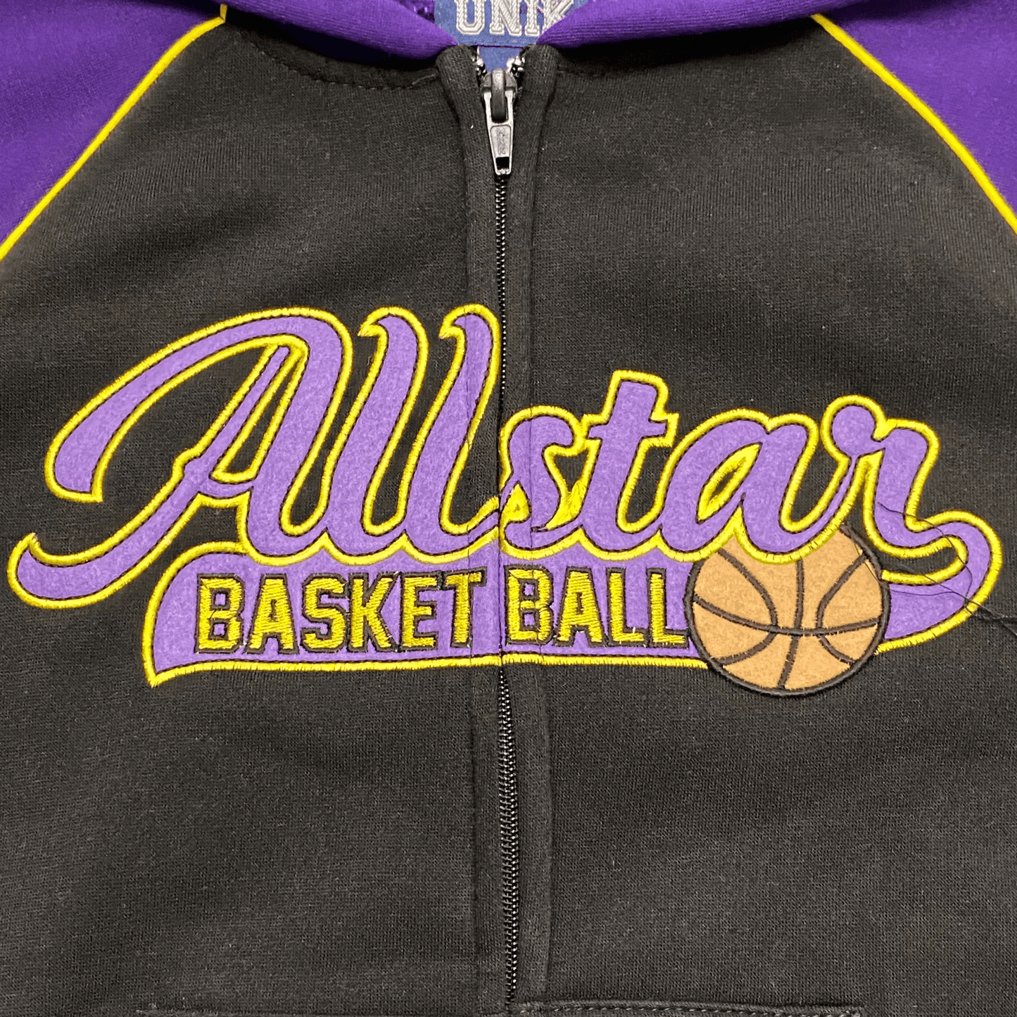 Keep your All-Star feeling and looking like an All-Star in this warm fleece sweat suit.  This black sweat suit features the words "All-Star" and a basketball embroidered on the front.  This sweat suit is perfect for the little baller in your life.
