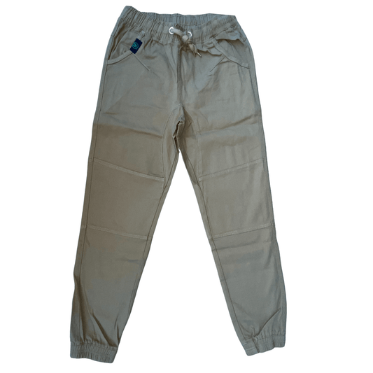 These khaki joggers are perfect for fall.  They feature elastic at the waist and ankles.